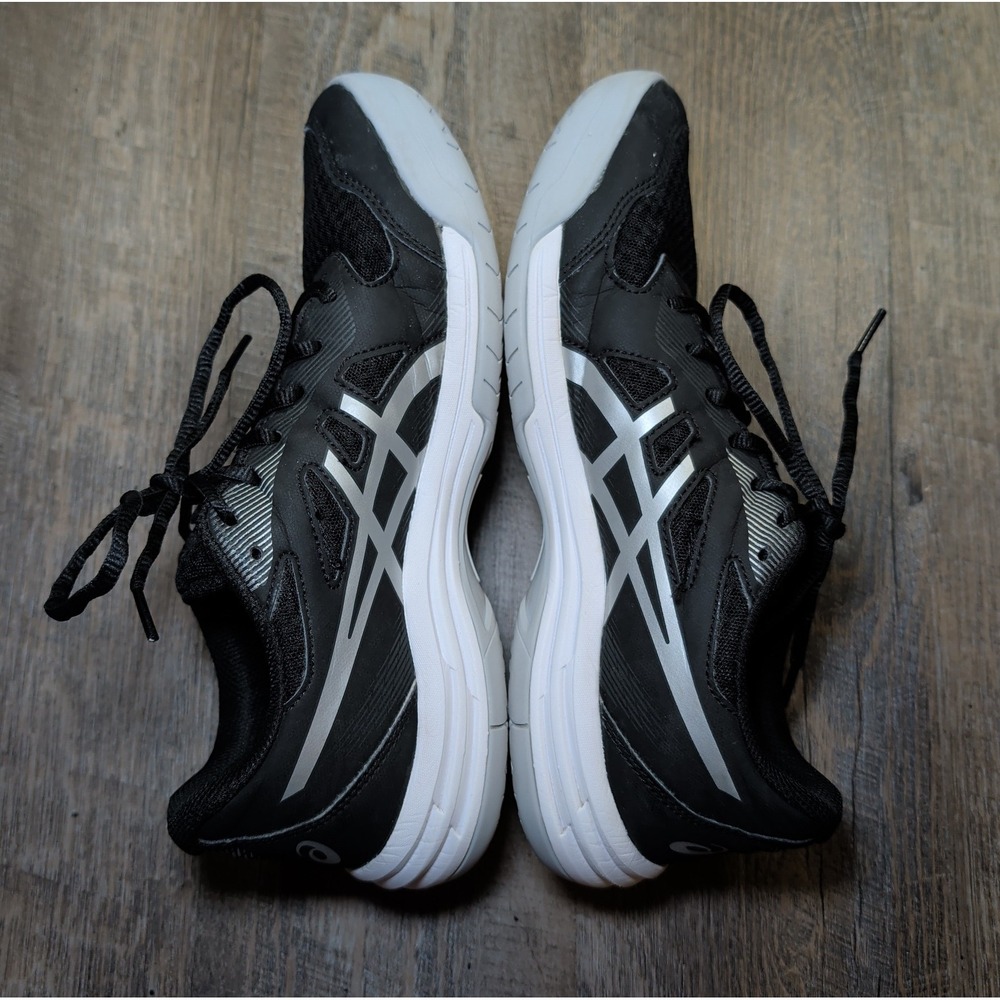 Asics Upcourt 5 1072A088 Womens Size 9.5 Tennis Shoes Black Pure Silver Sneaker - Picture 9 of 13